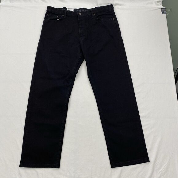 Wrangler Black Jeans Straight Leg Grunge Western Cotton Blend 38x29 - Picture 1 of 9